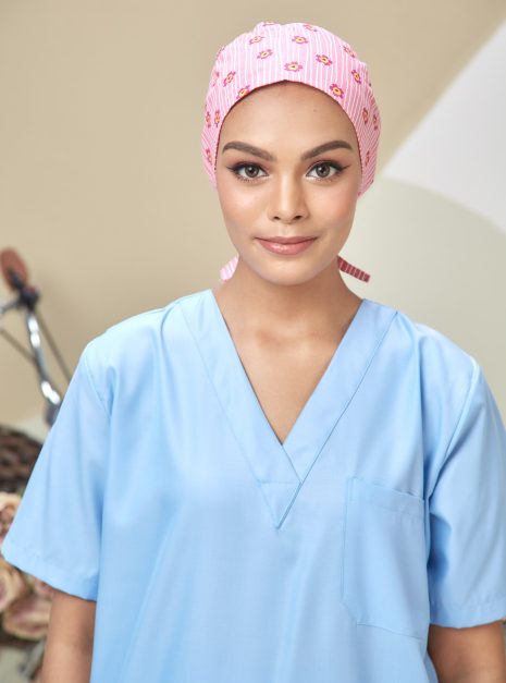 SCRUB CAP - PINK STRIPE