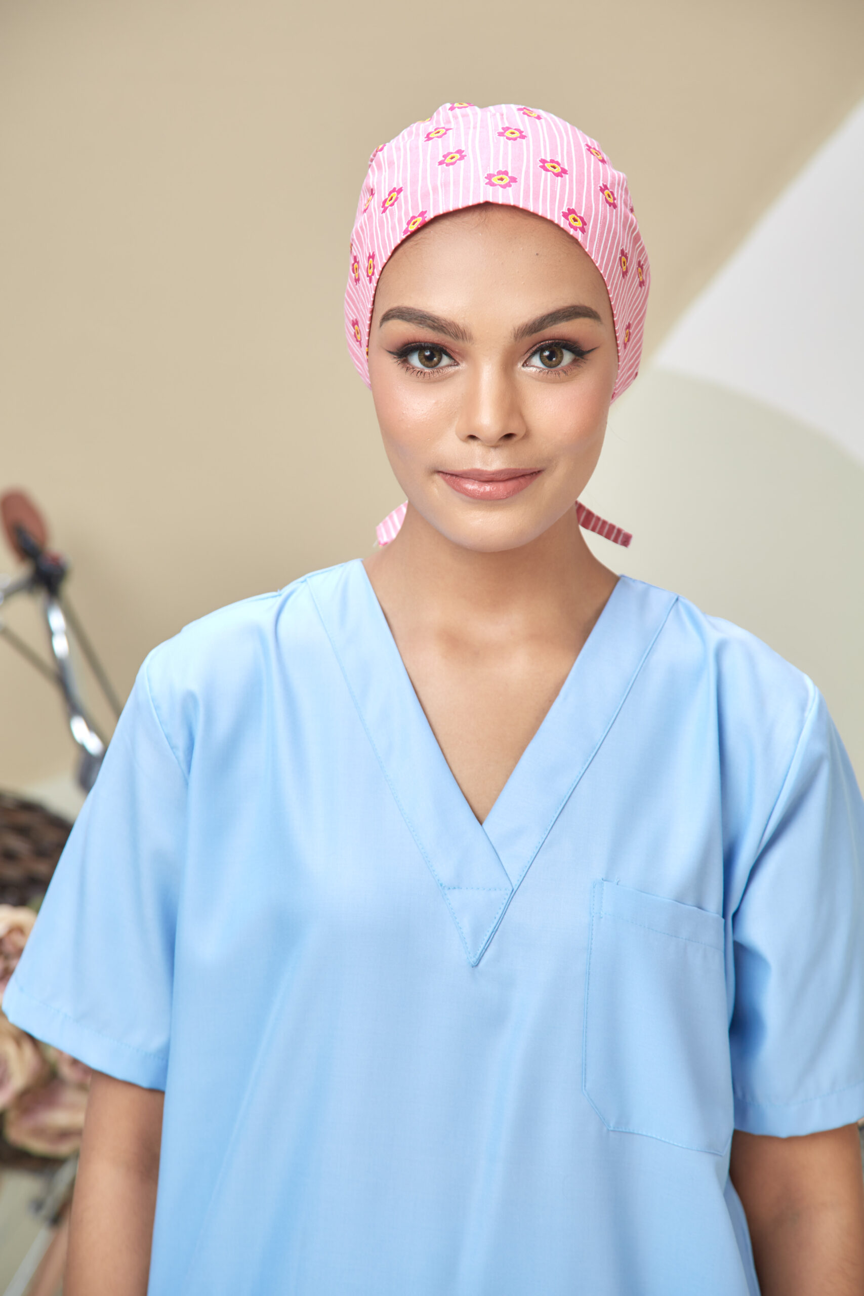 SCRUB CAP - PINK STRIPE
