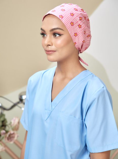 SCRUB CAP - PINK STRIPE