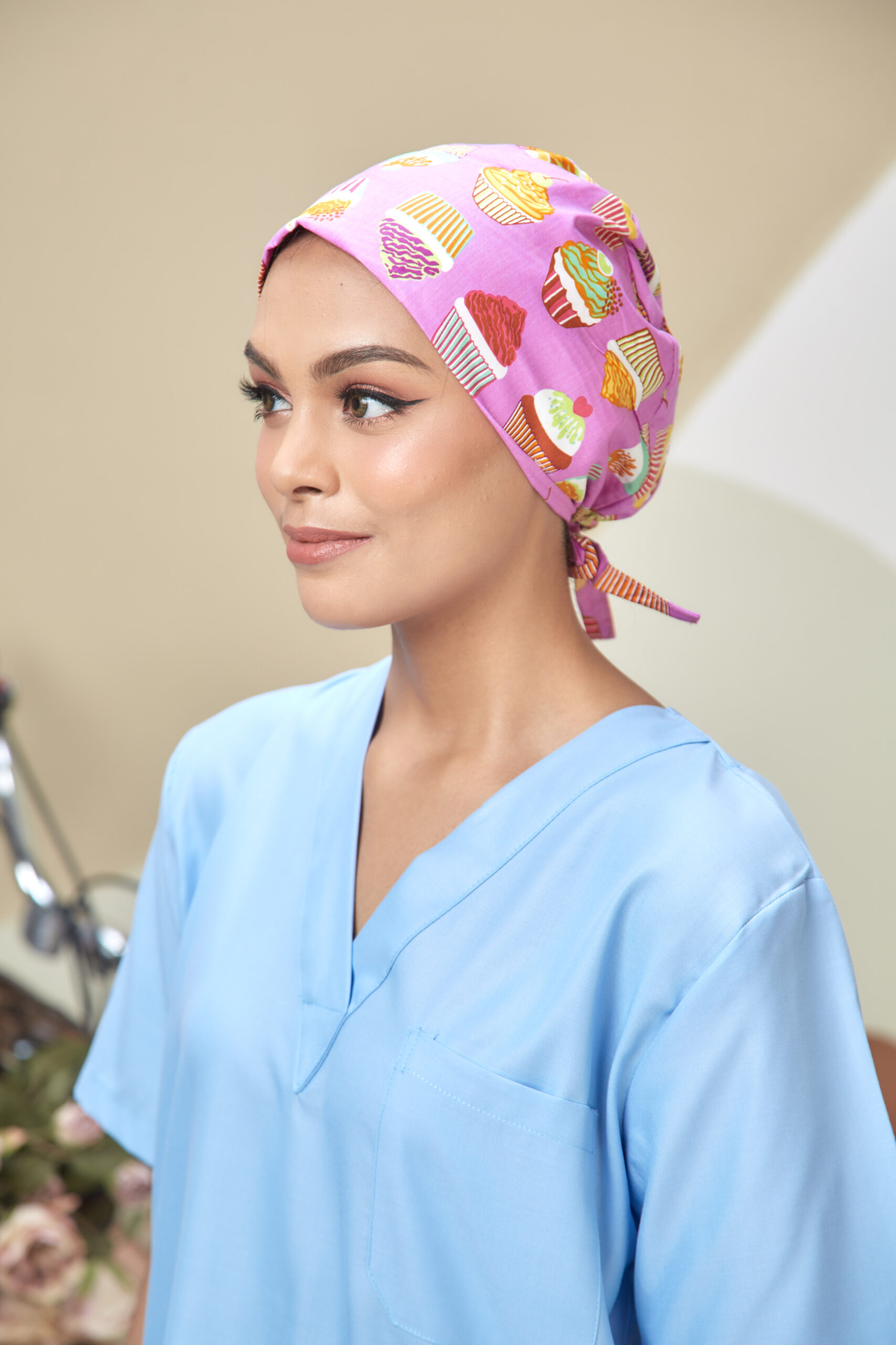SCRUB CAP - PURPLE CUPCAKES