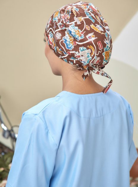SCRUB CAP - BROWN LONDON