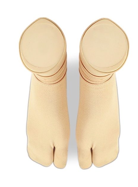 PREMIUM Comfort Nylon Anti Slip Split Toe Socks - Skin 