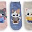 COTTON COMFORT CARTOON ANKLE SOCKS - CAT 