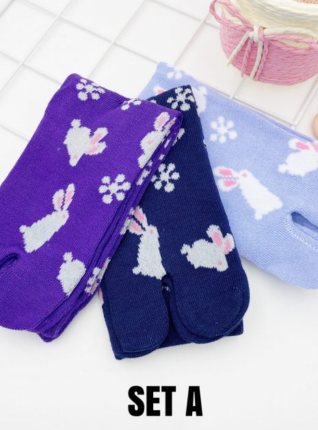 COTTON COMFORT CARTOON ANKLE SOCKS - RABBIT