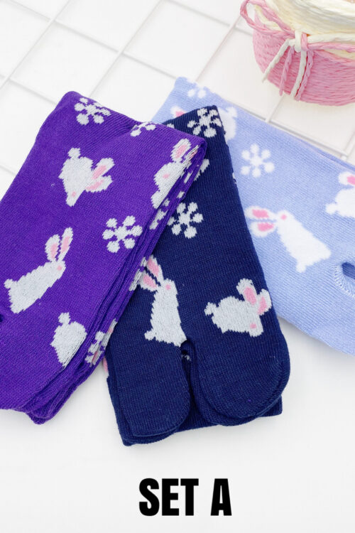 COTTON COMFORT CARTOON ANKLE SOCKS - RABBIT
