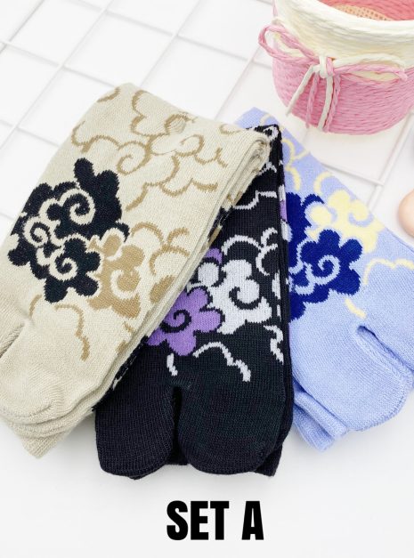 COTTON COMFORT CARTOON ANKLE SOCKS - CLOUDS