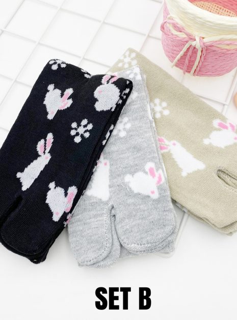 COTTON COMFORT CARTOON ANKLE SOCKS - RABBIT