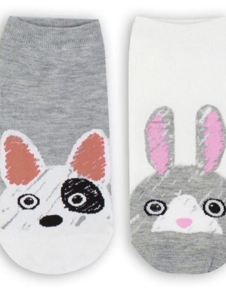COTTON COMFORT CARTOON ANKLE SOCKS - ANIMAL