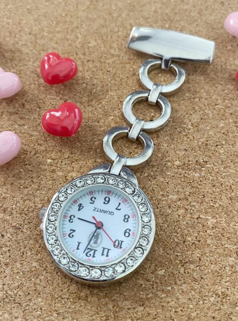 Pin Watch - Diamond Silver