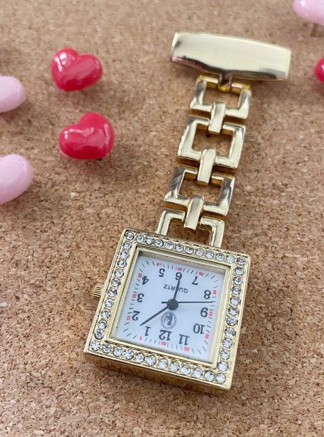 Pin Watch - Diamond Gold