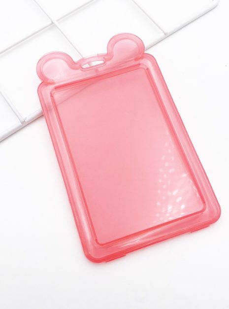 Transparent Ear Card Holder - Red