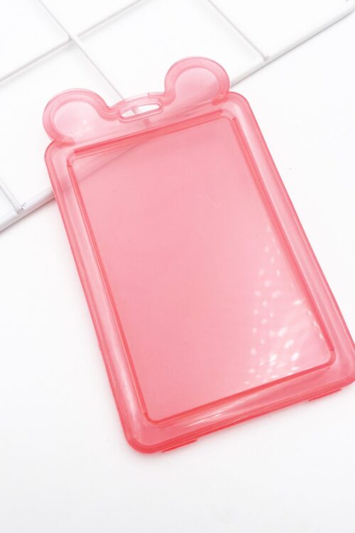 Transparent Ear Card Holder - Red