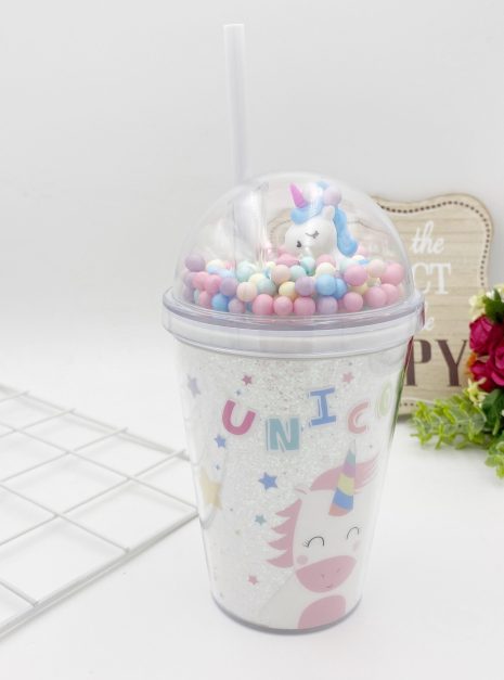 BUBBLE BOTTLE WITH STRAW - UNICORN STAR