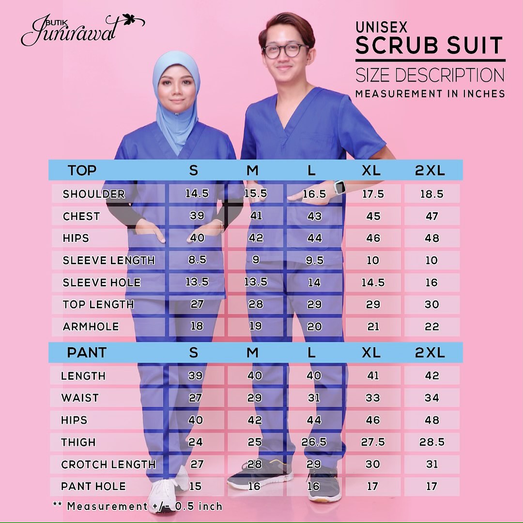 SCRUB SUIT TOP ( SELUAR SAHAJA) - BLUE