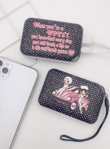 POWERBANK MINI POLKADOT NURSE - WHITE