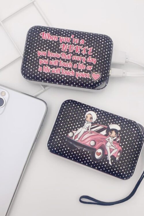 POWERBANK MINI POLKADOT NURSE - WHITE