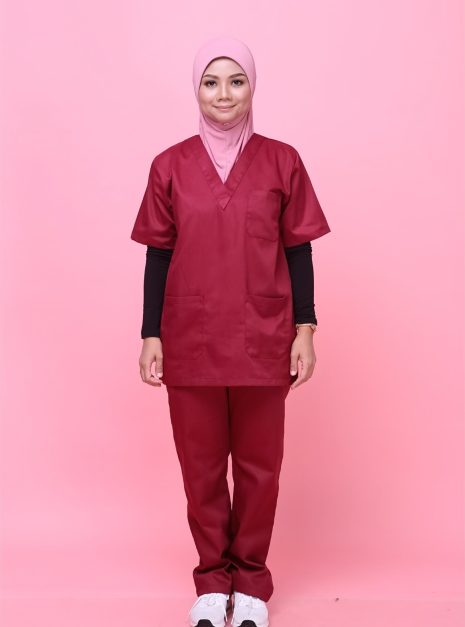 SCRUB SUIT (UNISEX) - MAROON