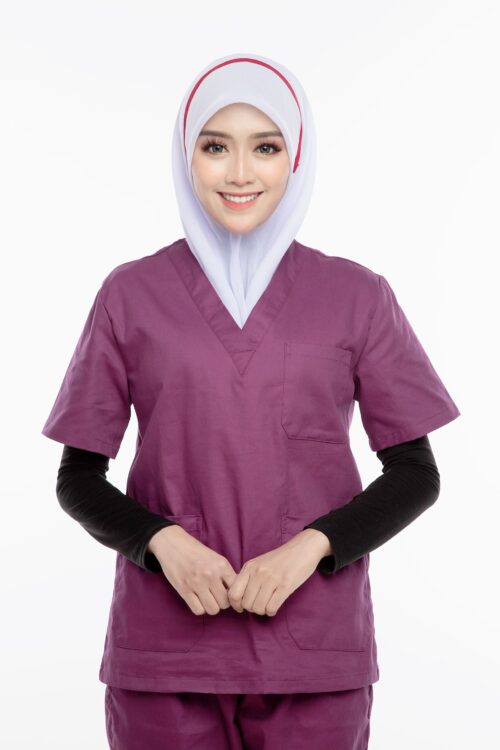 Tudung Bawal Line Maroon