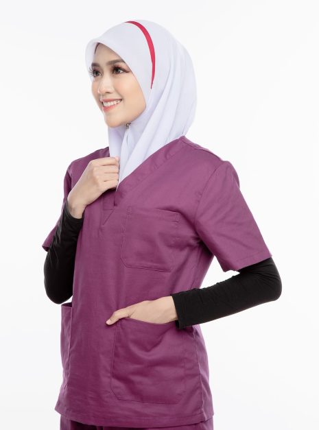 Tudung Bawal Line Maroon