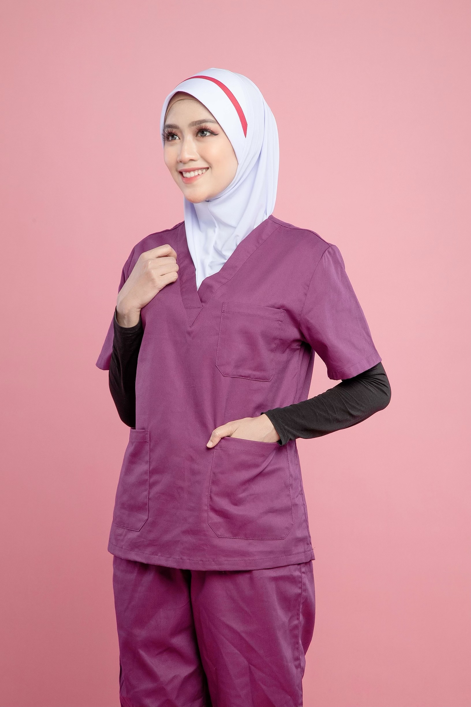 Tudung Soft Awning Full Scuba Line Maroon