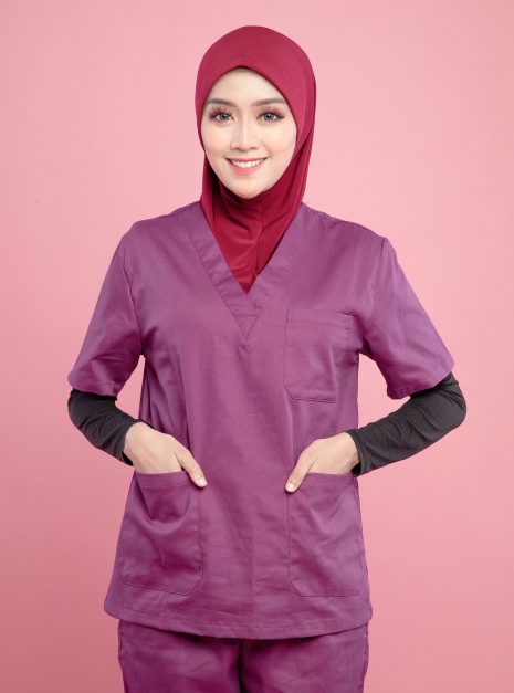 Tudung Soft Awning Half Scuba Plain - Maroon 