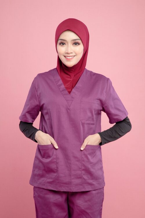 Tudung Soft Awning Half Scuba Plain - Maroon