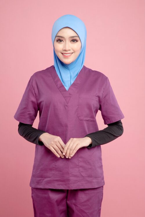 Tudung Soft Awning Half Scuba Plain - Light Blue