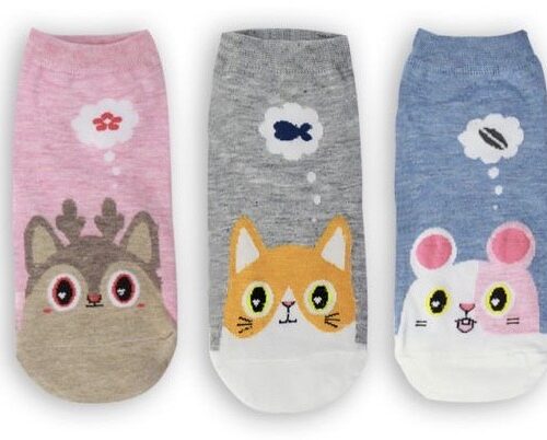 COTTON COMFORT CARTOON ANKLE SOCKS - NEW ANIMAL