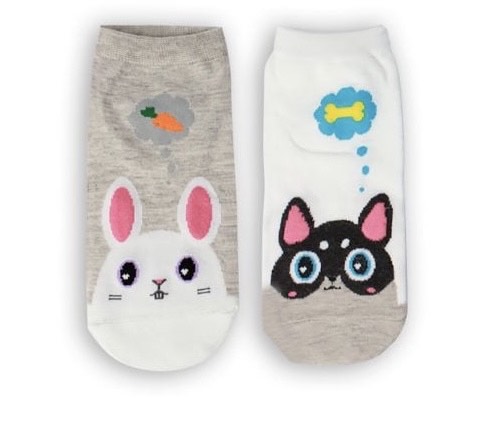 COTTON COMFORT CARTOON ANKLE SOCKS - NEW ANIMAL