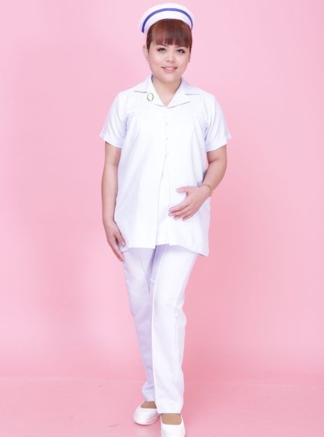 NURSE SHORT SLEEVE MATERNITY UNIFORM (ONE SET TOP & PANT)