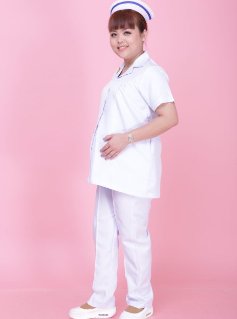 NURSE SHORT SLEEVE MATERNITY UNIFORM (ONE SET TOP & PANT)