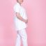 NURSE SHORT SLEEVE MATERNITY UNIFORM (ONE SET TOP & PANT)