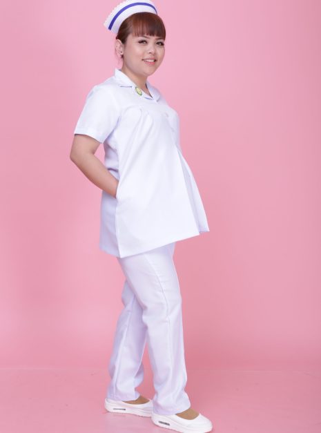 NURSE SHORT SLEEVE MATERNITY UNIFORM (ONE SET TOP & PANT)