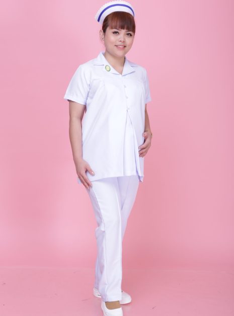 NURSE SHORT SLEEVE MATERNITY UNIFORM (ONE SET TOP & PANT)