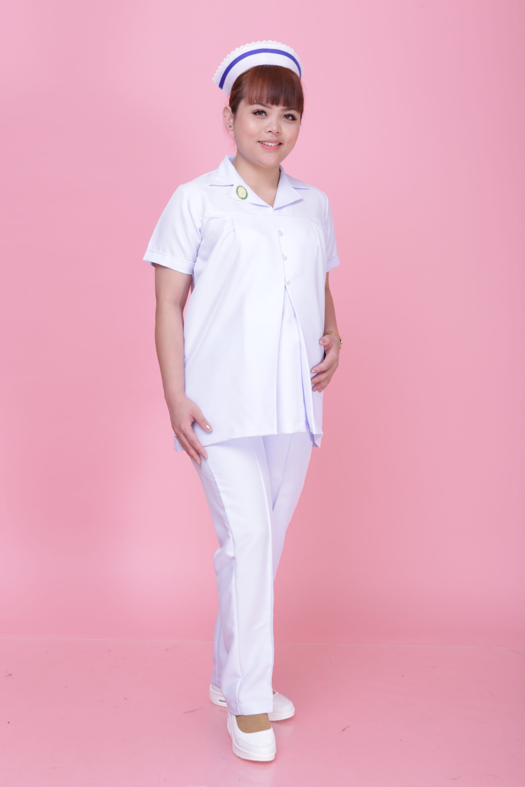 NURSE SHORT SLEEVE MATERNITY UNIFORM (ONE SET TOP & PANT)
