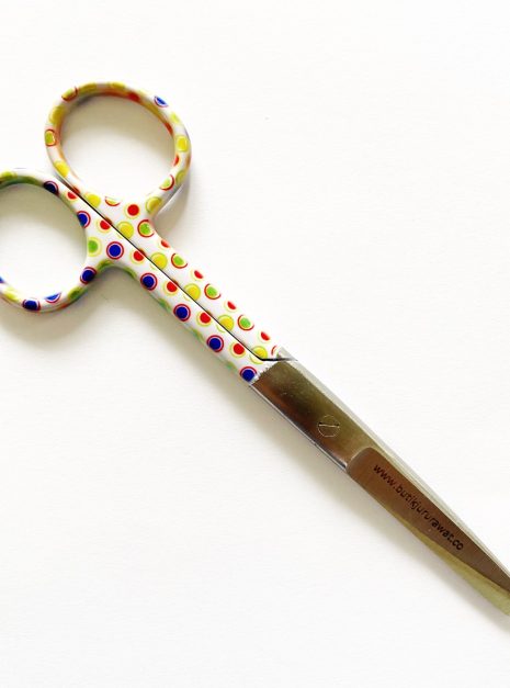 Dressing Scissor Blunt/Sharp White Polkadot