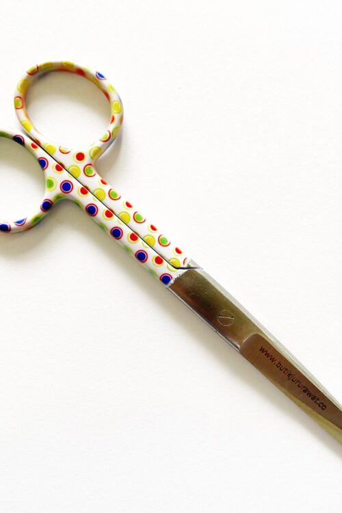 Dressing Scissor Blunt/Sharp White Polkadot