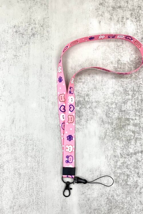 LANYARD - CUTE ANIMAL PINK