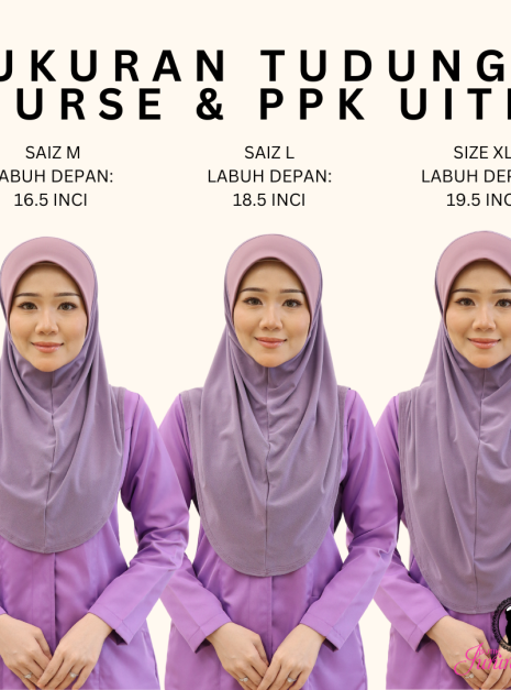 Tudung Soft Awning Full Scuba Purple UITM