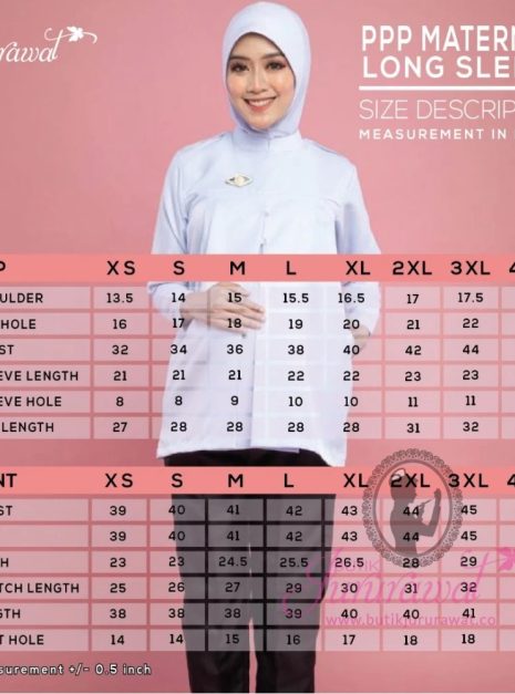 PENOLONG PEGAWAI PERUBATAN MATERNITY TOP - (WHITE - BAJU SAHAJA)