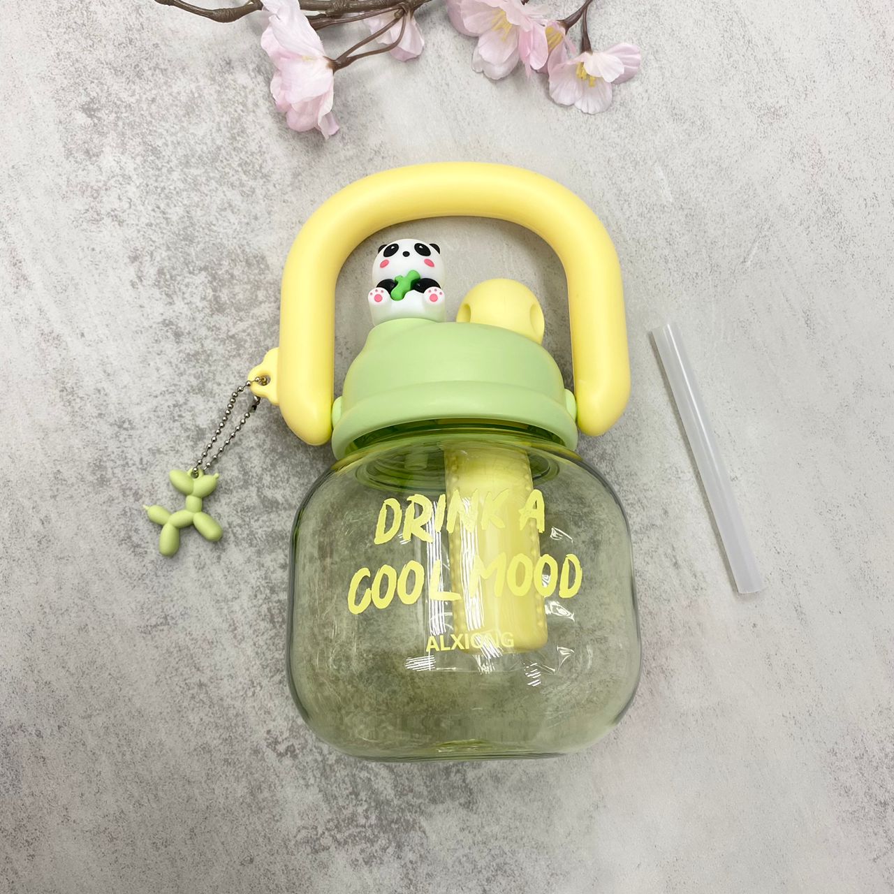 Panda Water Bottle - GREEN
