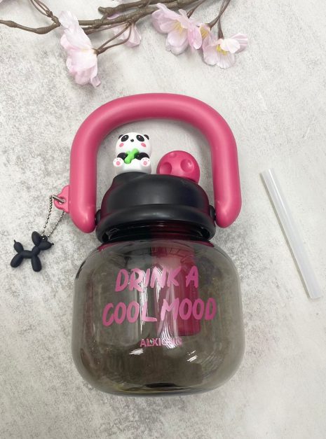 Panda Water Bottle - BLACK