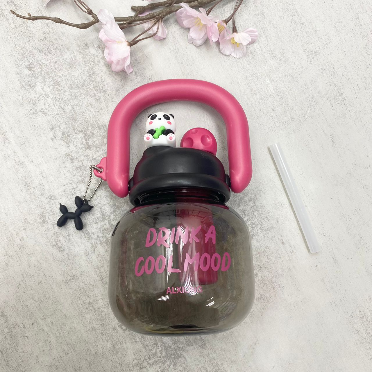 Panda Water Bottle - BLACK