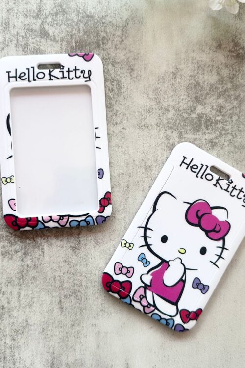 Card Holder Cartoon Vertical - WHITE HELLO KITTY