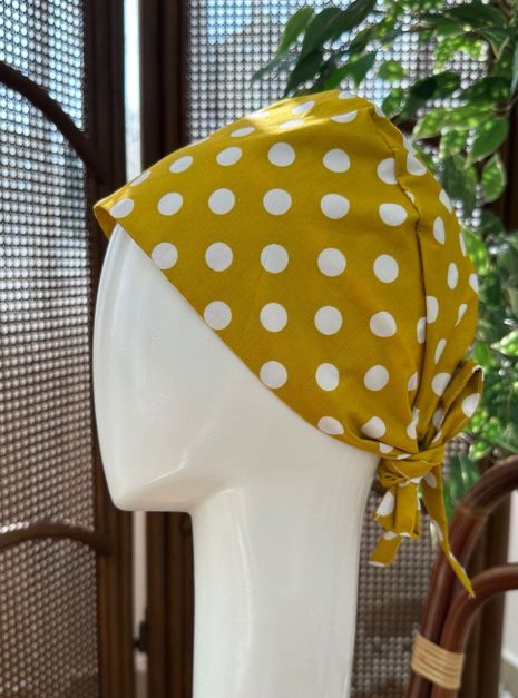 SCRUB CAP - YELLOW POLKADOT