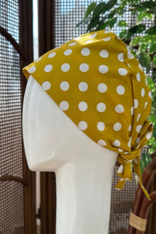 SCRUB CAP - YELLOW POLKADOT