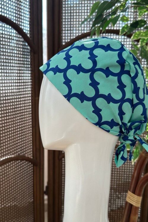 SCRUB CAP - BLUE GEOMETRIC