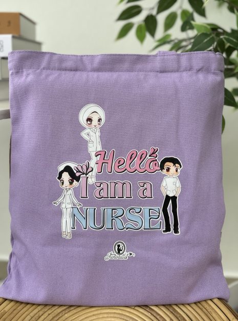 TOTE BAG HELLO I AM NURSE - PURPLE