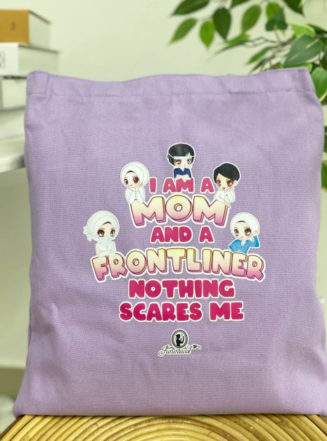 TOTE BAG I AM A MOM & FRONTLINER - LIGHT PURPLE