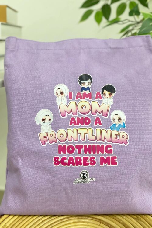 TOTE BAG I AM A MOM & FRONTLINER - LIGHT PURPLE